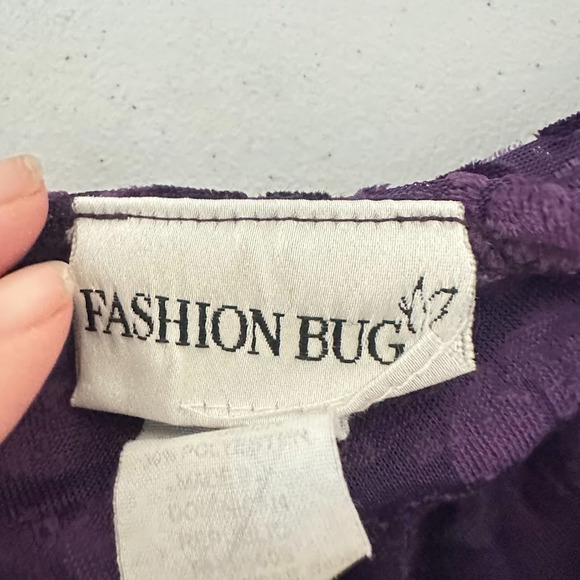VTG Fashion Bug Womens 26/28 Burnout Velvet Top Purple Fairy Whimsigoth Witchy - Picture 5 of 7